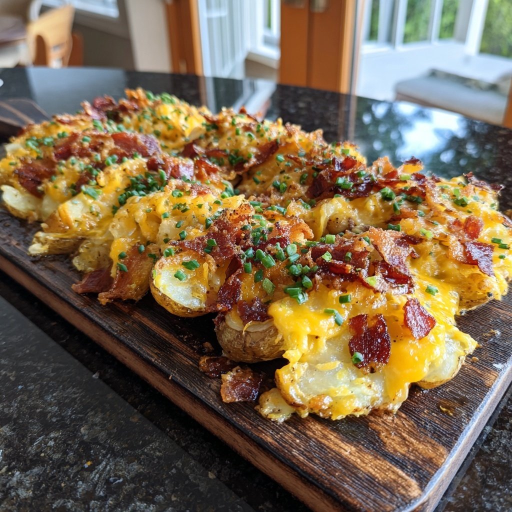 Loaded Airfryer Potatoes with Bacon
