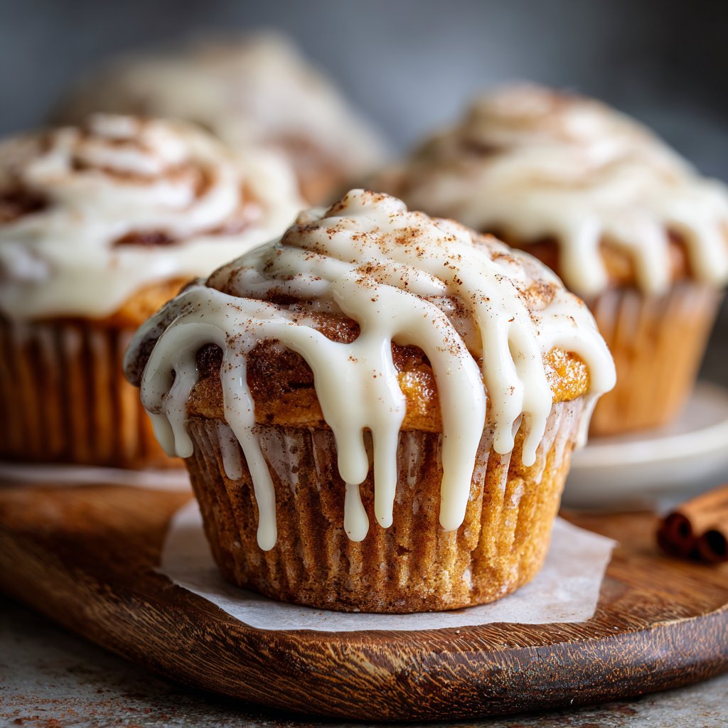 Cinnamon Roll Cupcakes with Glaze