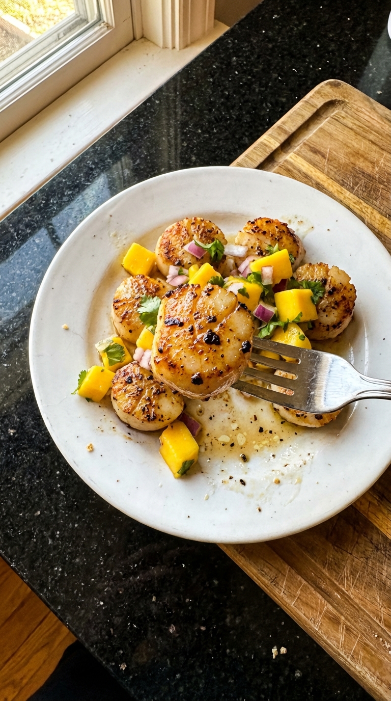 Seared Scallops with Mango Salsa