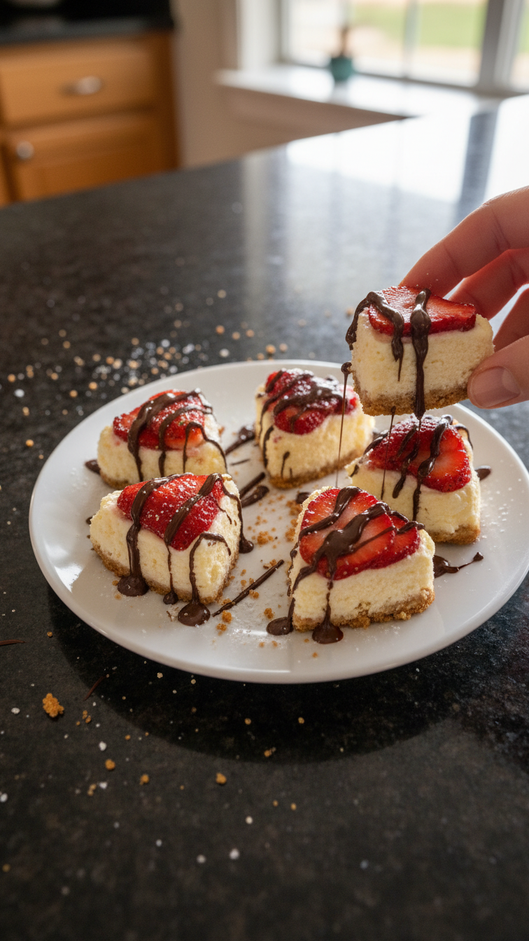 Valentine's Strawberry Cheesecake Bites