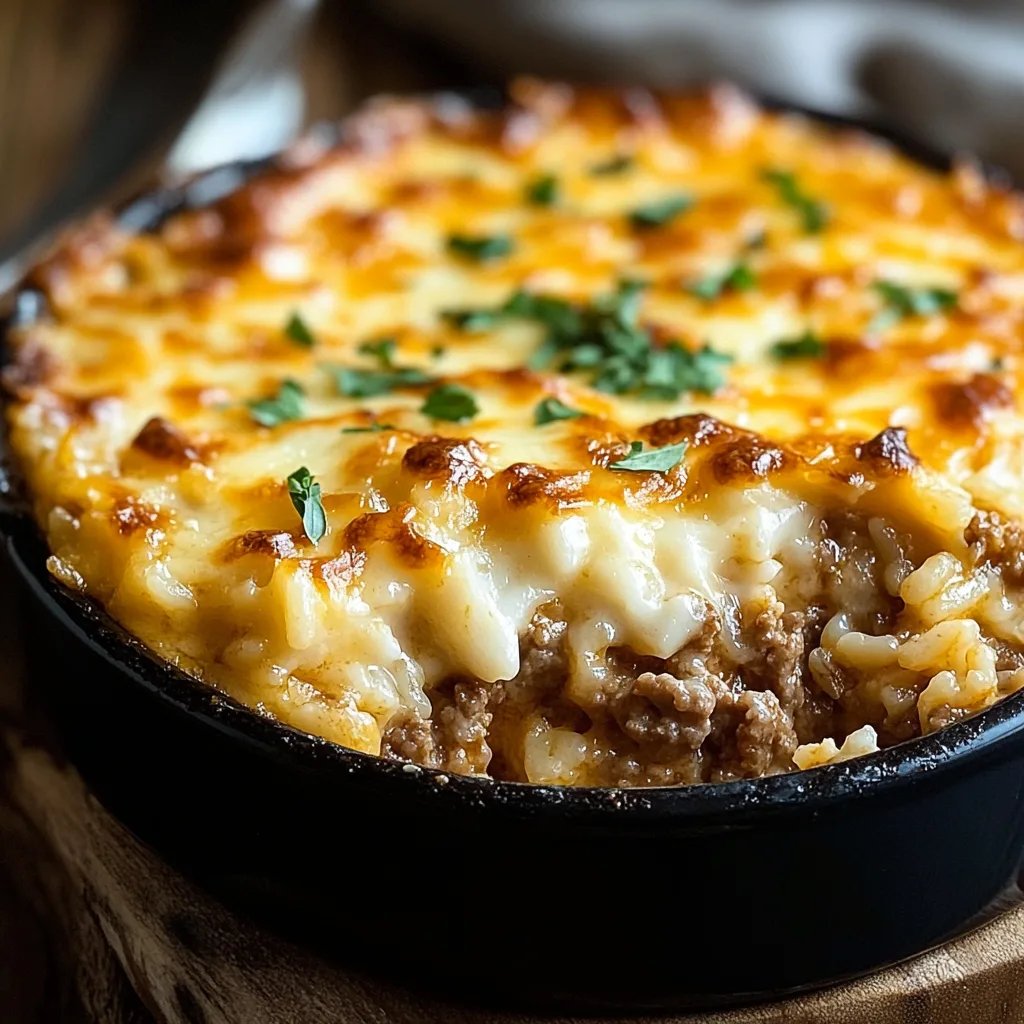 Minced Beef and Cheese Rice Gratin