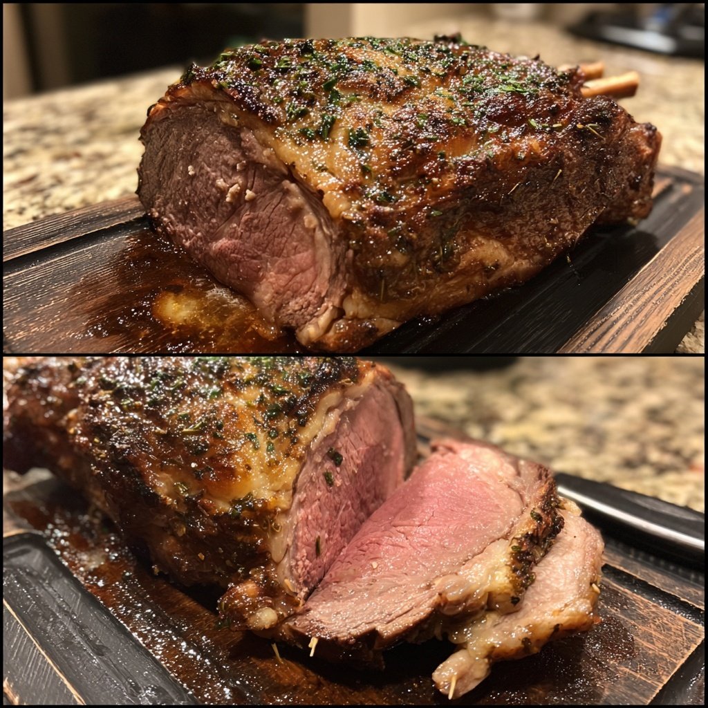 Prime Rib with Garlic Herb Crust