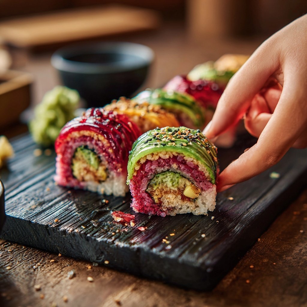 Festive Sushi Roll with Cranberry