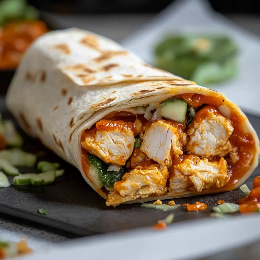 Hot Honey Buffalo Chicken Wraps