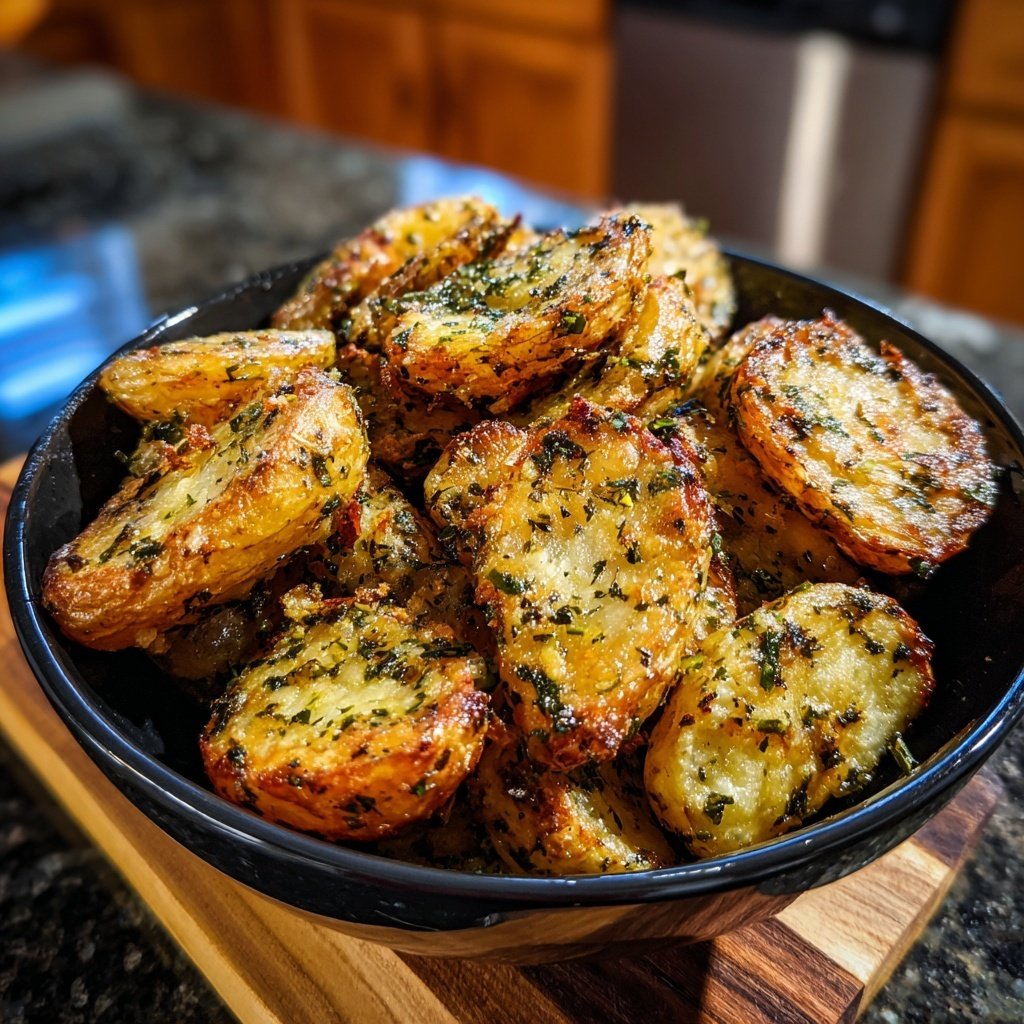 Airfried Garlic Herb Potatoes