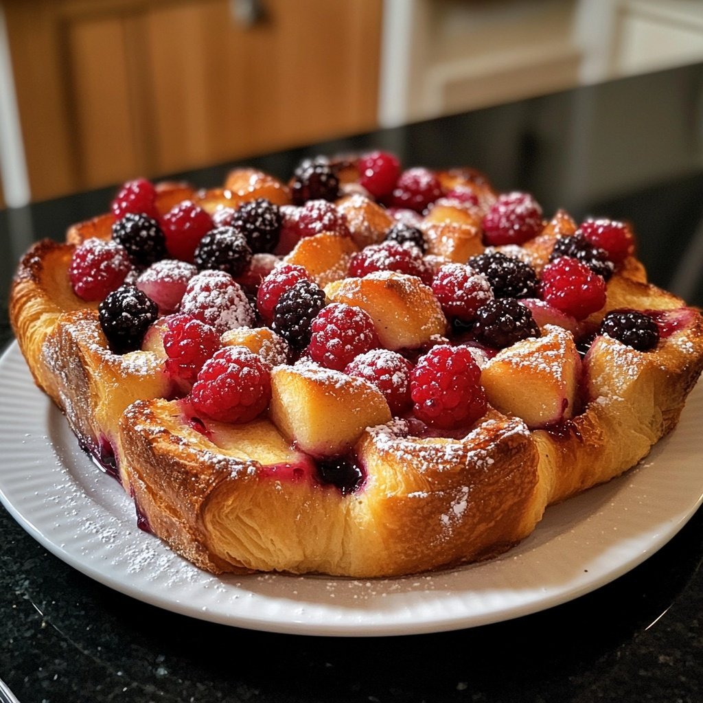 Festive Berry Croissant French Toast Bake​