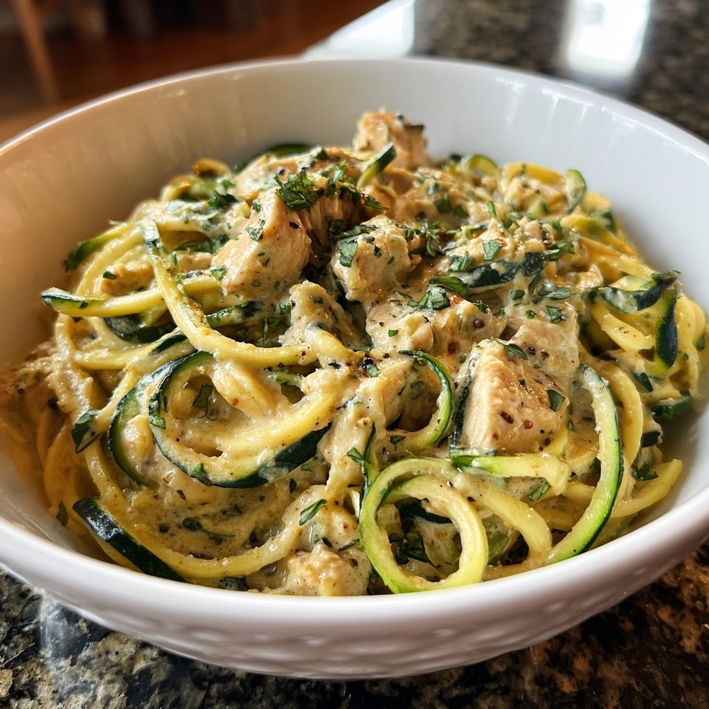 Creamy Chicken and Zucchini Zoodles