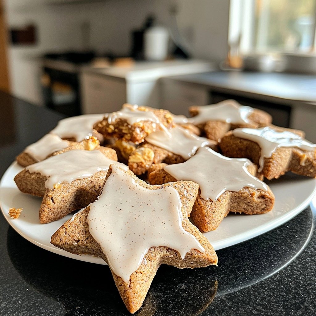 Cinnamon Star Cookies with Almond Glaze