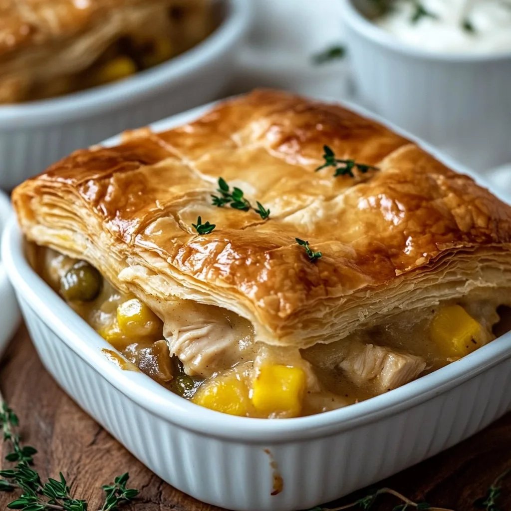 Delicious Easy Puff Pastry Chicken Pot Pie