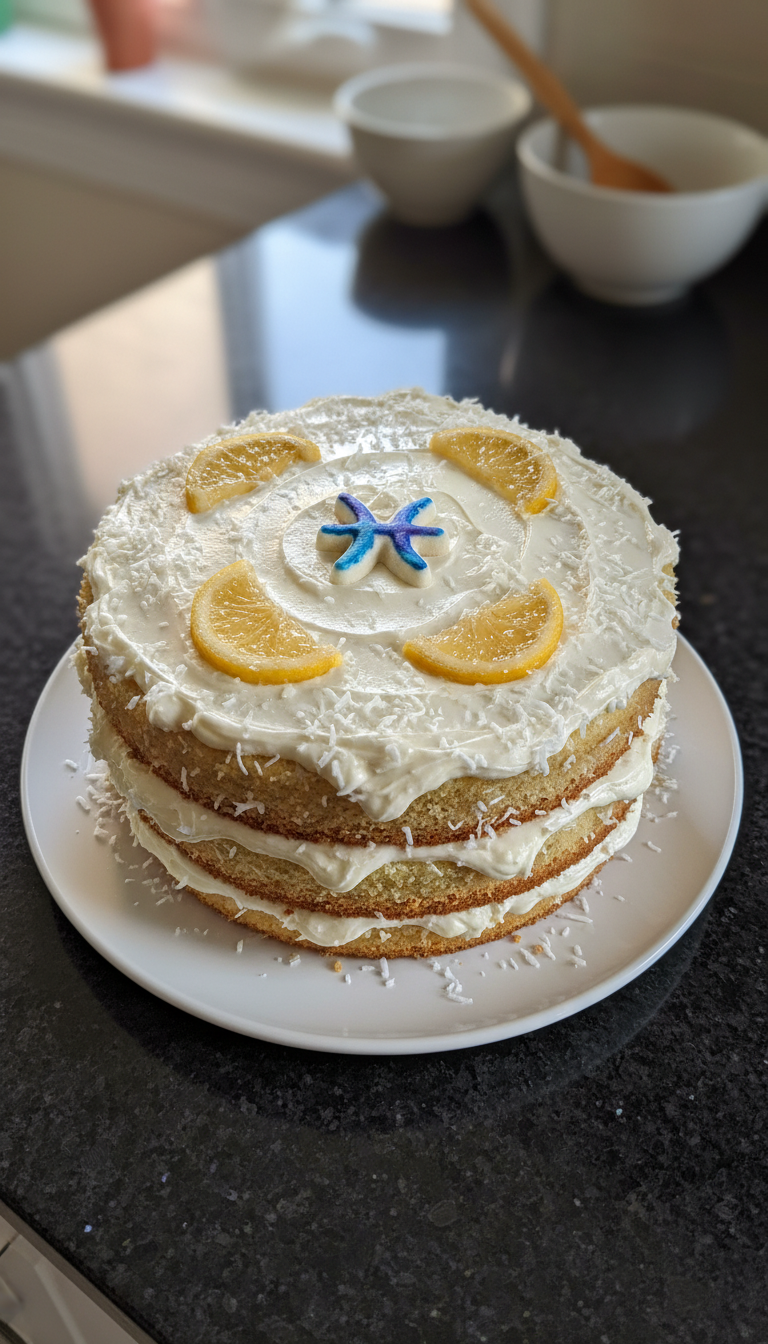 Pisces Lemon Coconut Cake