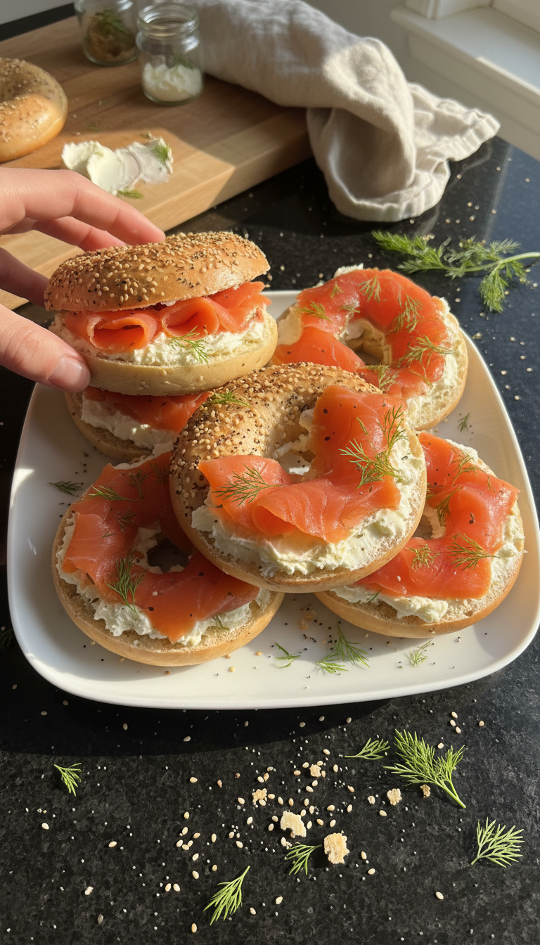 Protein-Rich Smoked Salmon Bagels