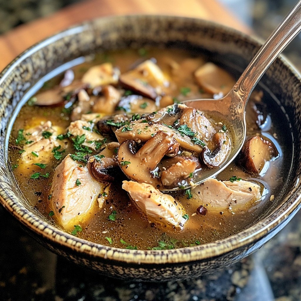Rotisserie Chicken and Mushroom Chicken Soup