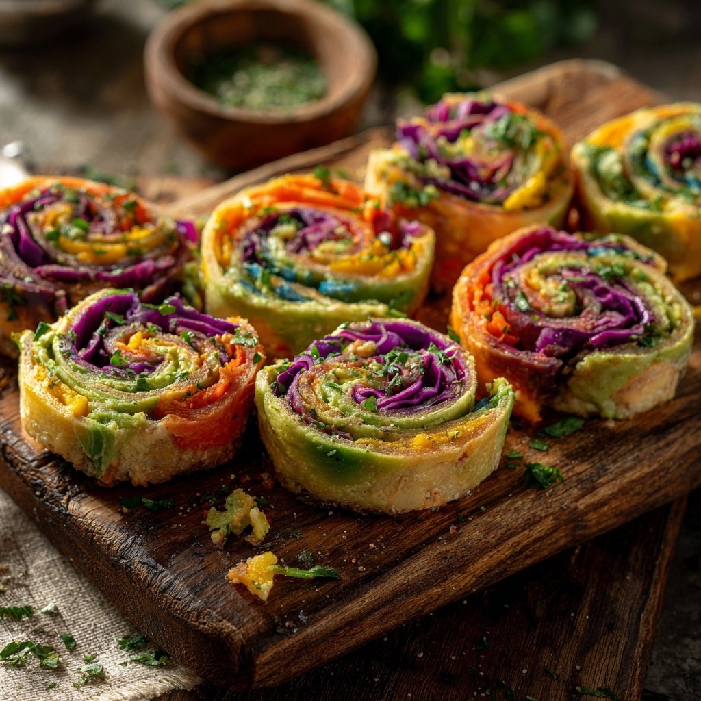 Rainbow Veggie Pinwheels