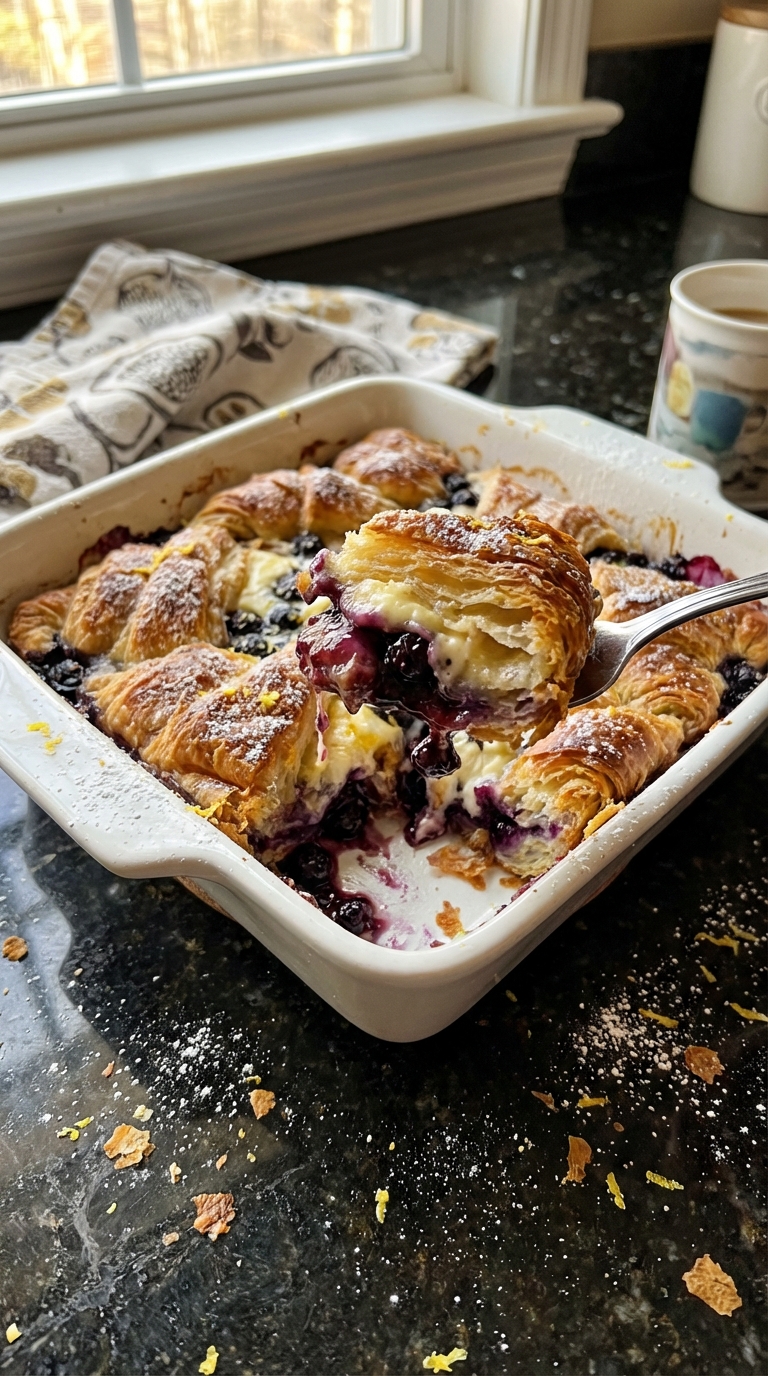 Blueberry Lemon Croissant Bake