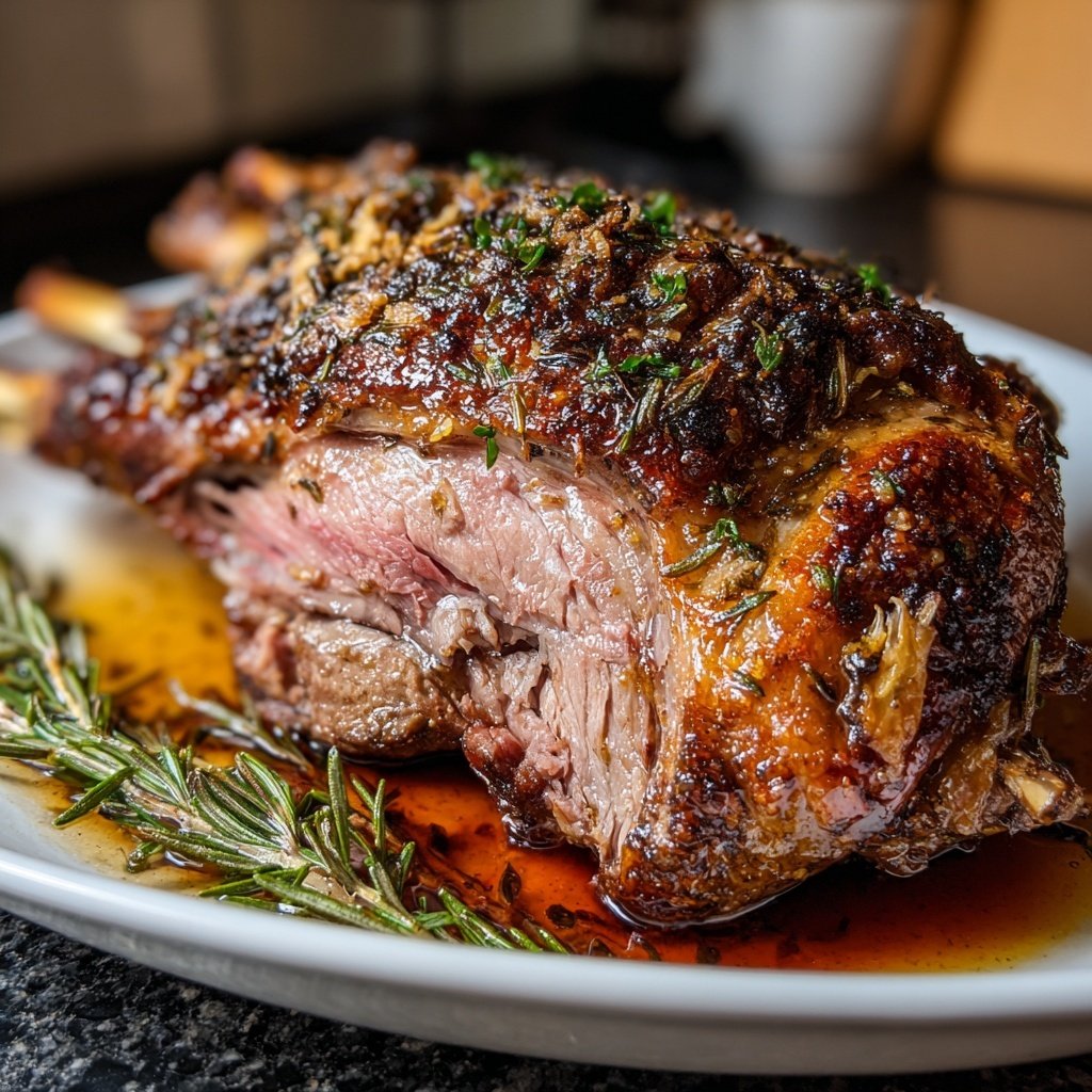Roast Lamb with Rosemary Jus