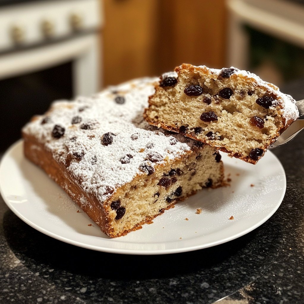 Traditional German Christmas Stollen with Rum-Soaked Raisins
