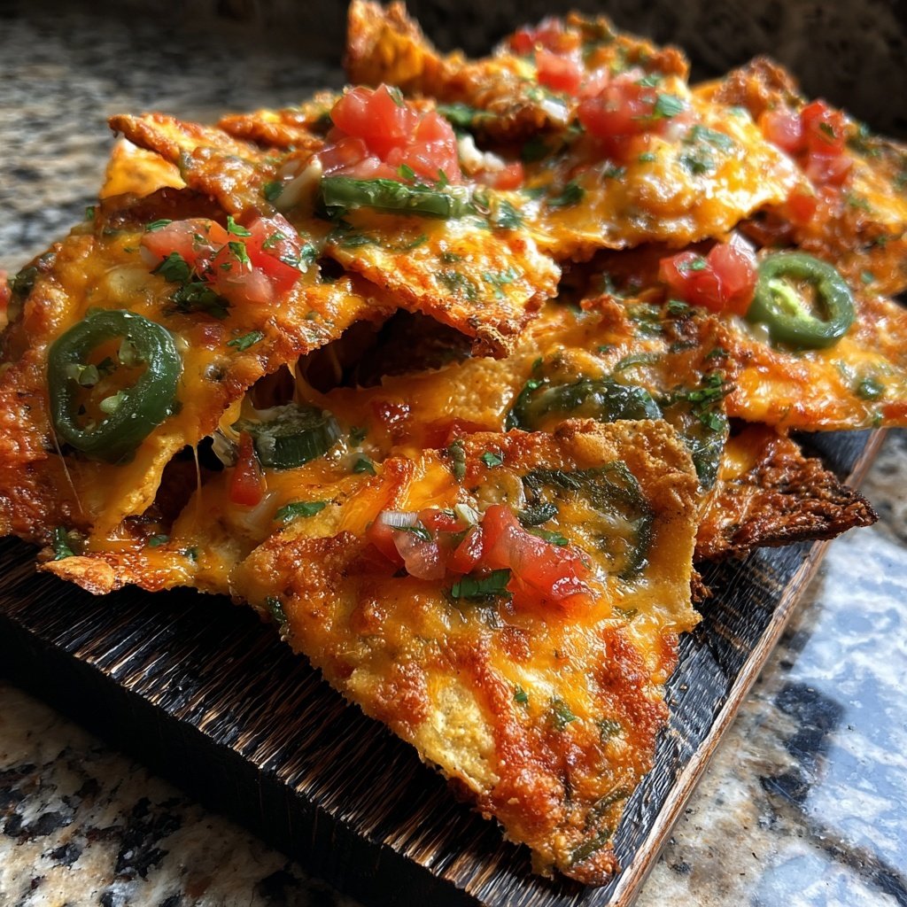 Baked Nachos with Salsa and Queso