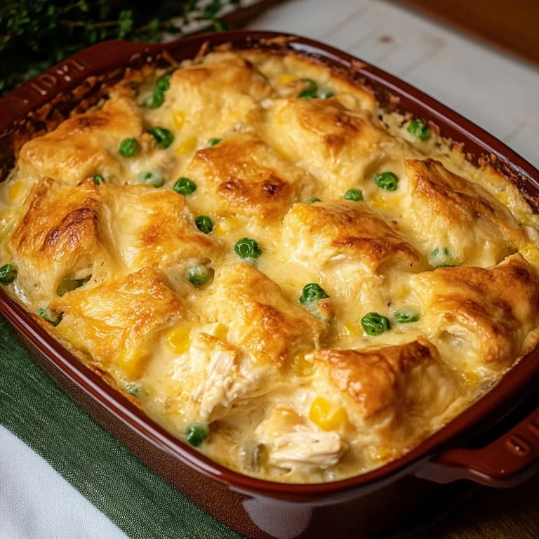 Easy Chicken Pot Pie Bubble Up Casserole