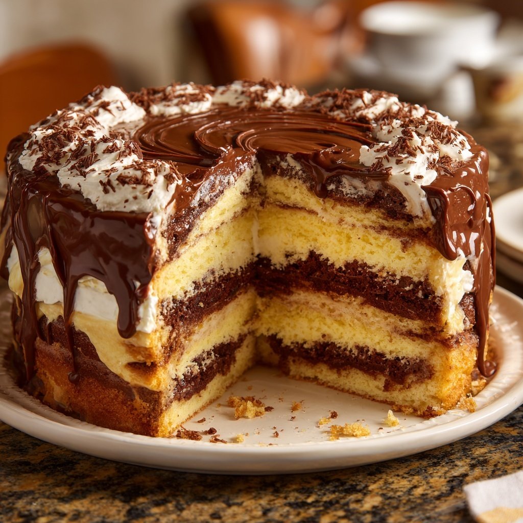 Marbled Vanilla Chocolate Cake