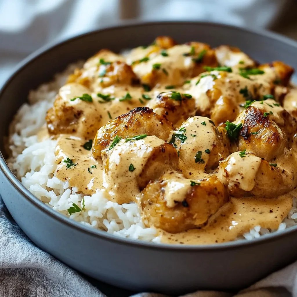 Creamy Smothered Chicken and Rice