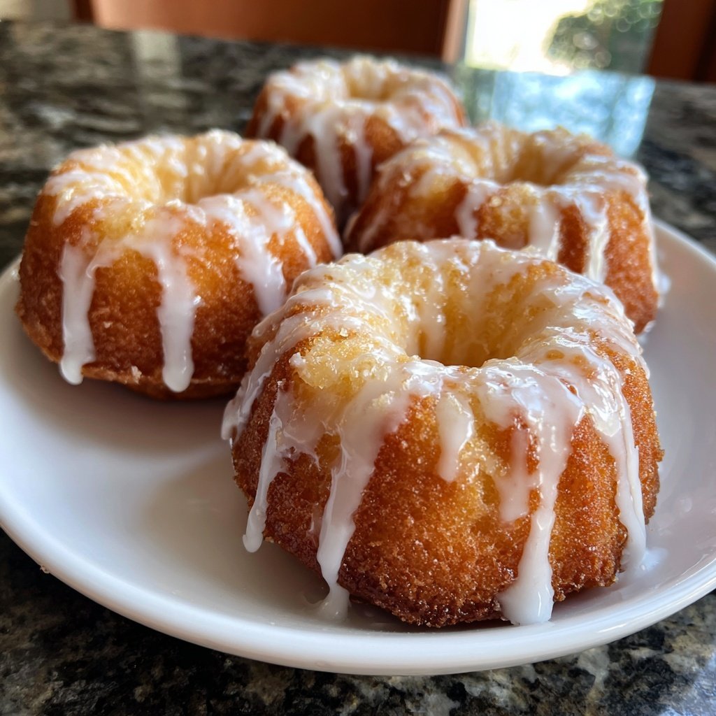 Mini Vanilla Bundt Cakes with Vanilla Glaze