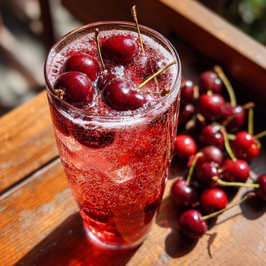 Christmas Cherry Fizz Mocktail Recipe