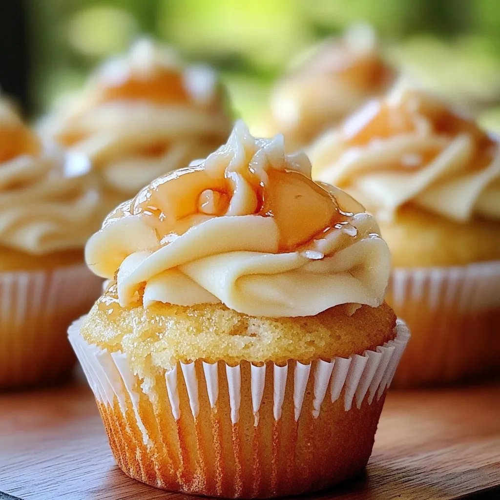 Honey Peach Cream Cheese Cupcakes