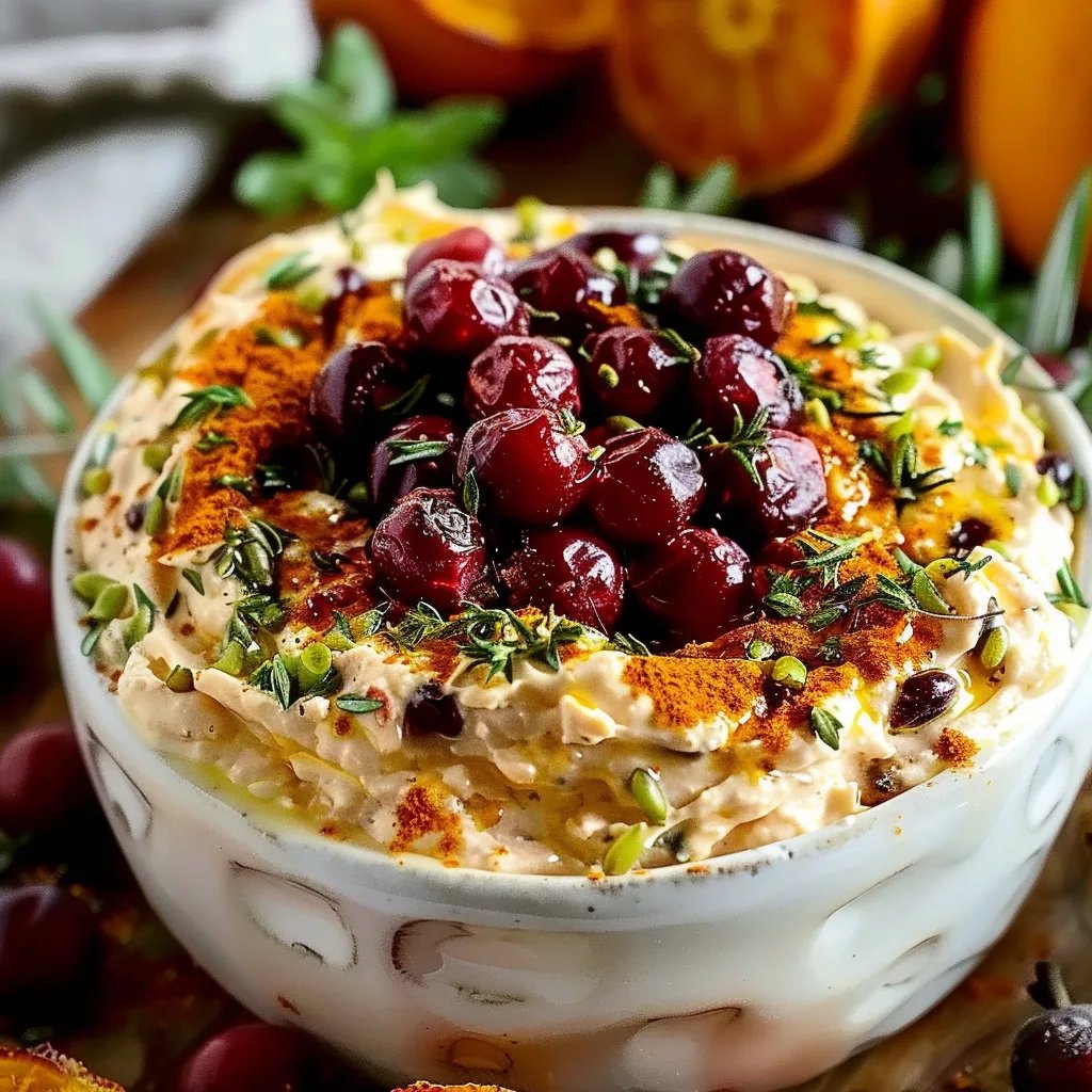 Holiday Cranberry Orange Cream Cheese Dip