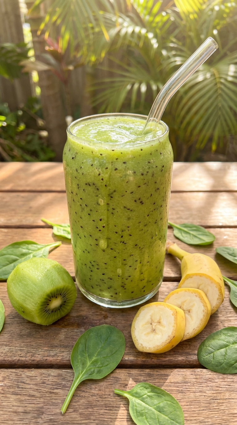 Tropical Kiwi Spinach Smoothie