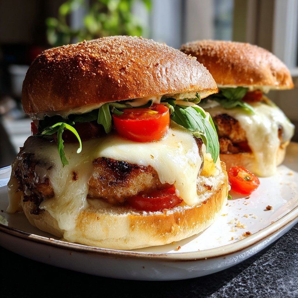 Caprese Stuffed Turkey Burger