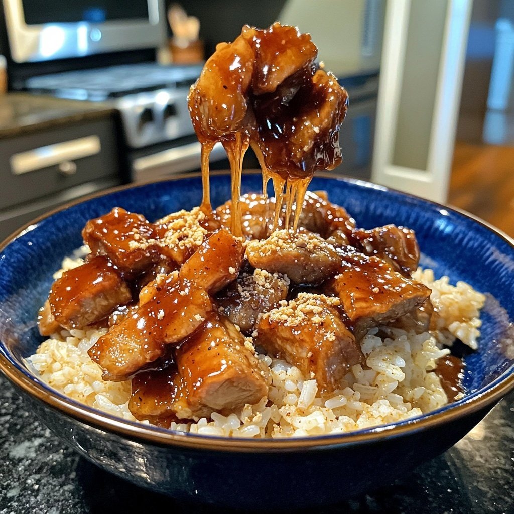 Sticky Glazed Pork Rice Bowls